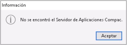 no se encontro el servidor de aplicaciones compac